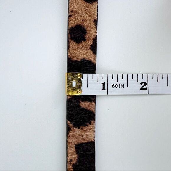 Michael Kors Dyed Leopard Print Real Fur Calf Hair Skinny Belt - Picture 12 of 13